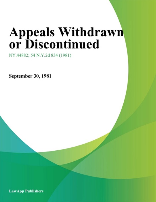 Appeals Withdrawn or Discontinued