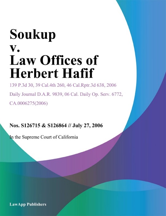 Soukup V. Law Offices Of Herbert Hafif