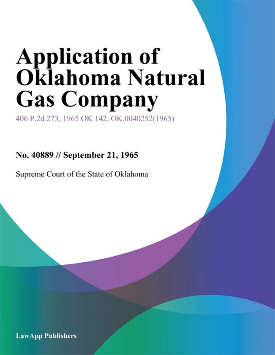 Application of Oklahoma Natural Gas Company