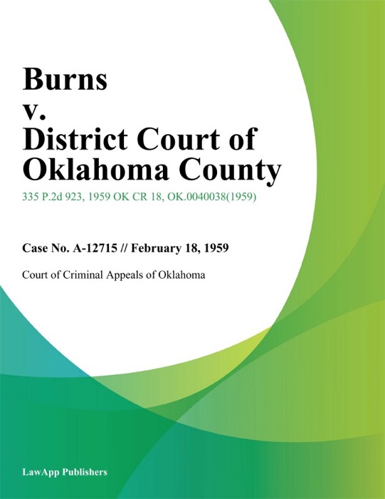 Burns v. District Court of Oklahoma County