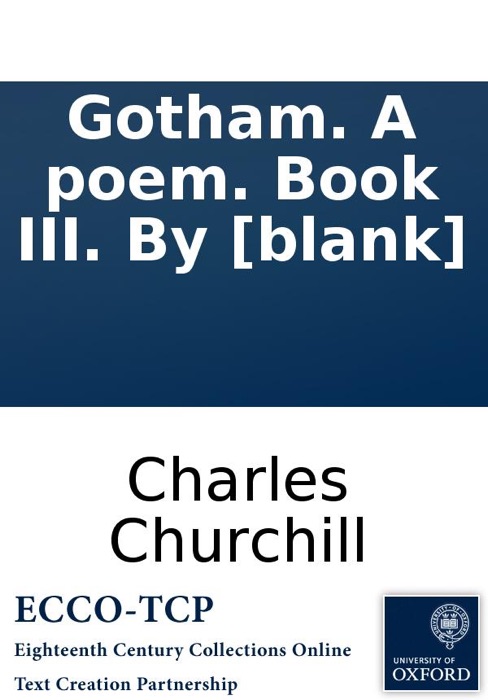 Gotham. A poem. Book III. By [blank]