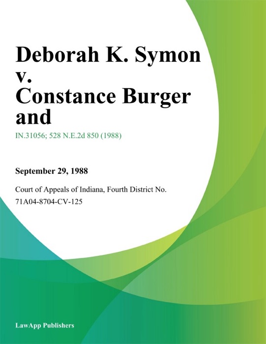 Deborah K. Symon v. Constance Burger and