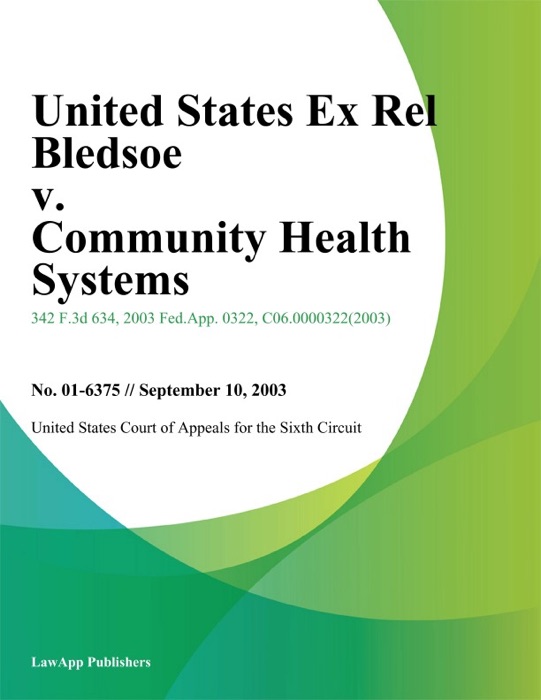 United States Ex Rel Bledsoe V. Community Health Systems