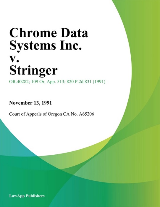 Chrome Data Systems Inc. v. Stringer