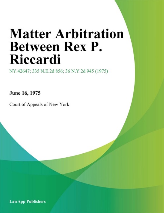 Matter Arbitration Between Rex P. Riccardi