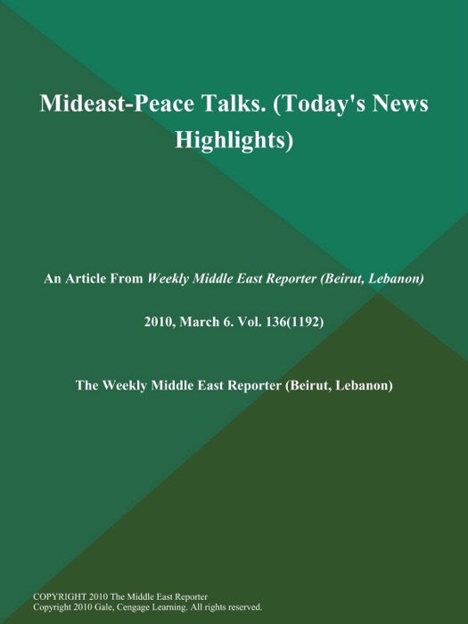 Mideast-Peace Talks (Today's News Highlights)