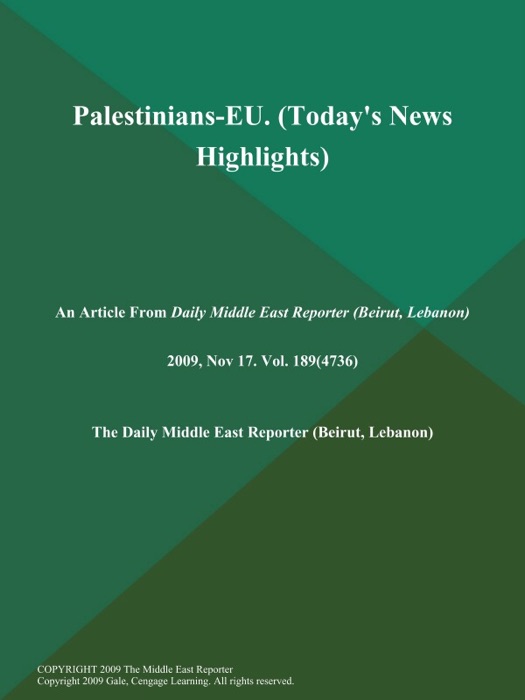 Palestinians-EU (Today's News Highlights)