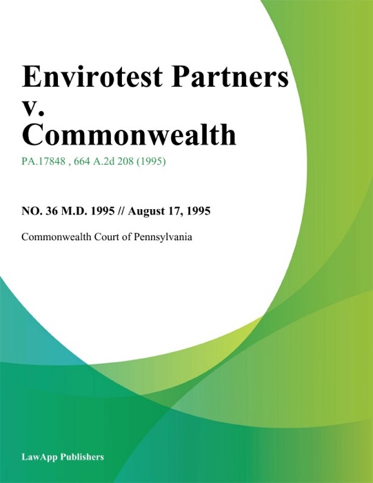 Envirotest Partners v. Commonwealth