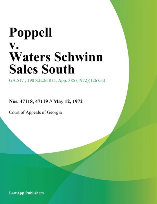 Poppell v. Waters Schwinn Sales South