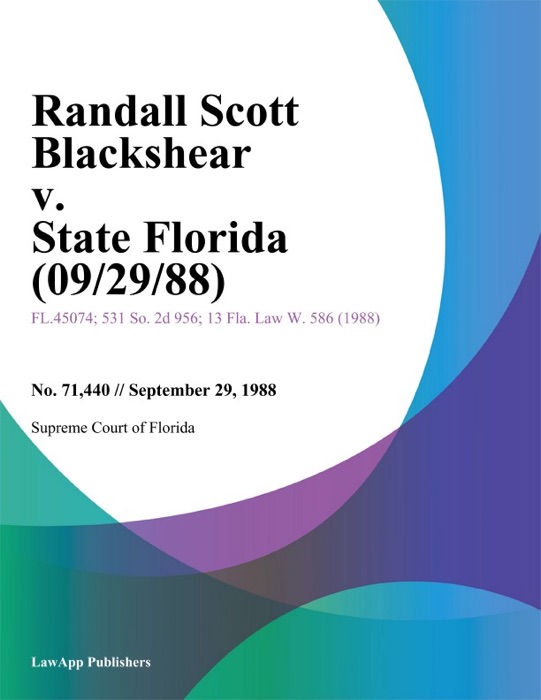 Randall Scott Blackshear v. State Florida