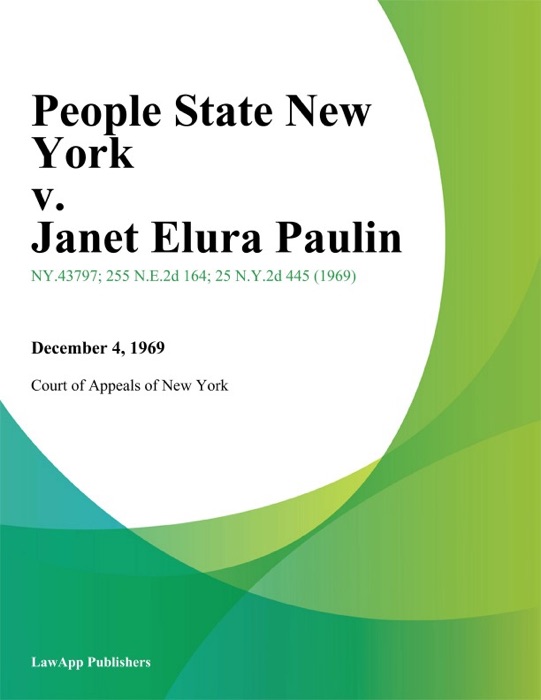 People State New York v. Janet Elura Paulin