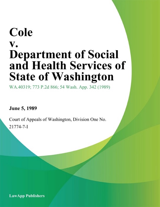 Cole v. Department of Social and Health Services of State of Washington