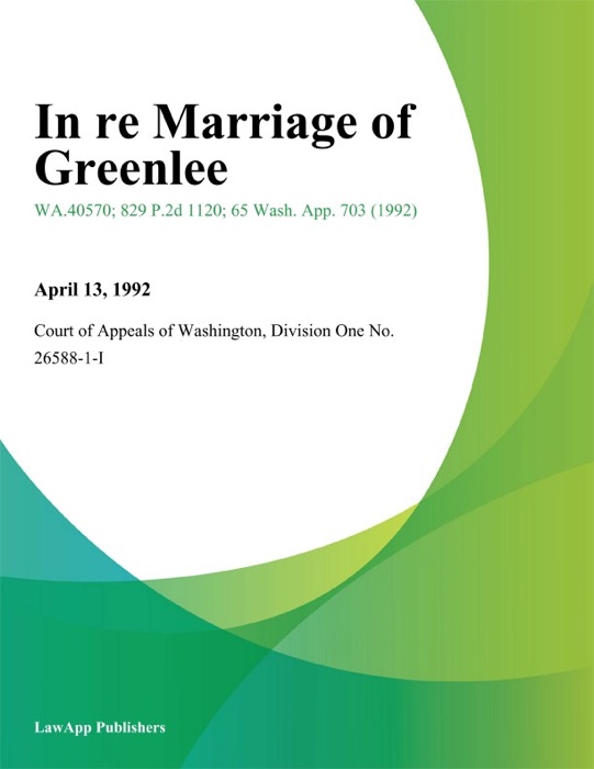 In Re Marriage Of Greenlee