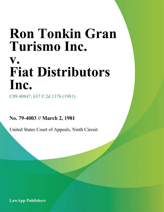 Ron Tonkin Gran Turismo Inc. v. Fiat Distributors Inc.