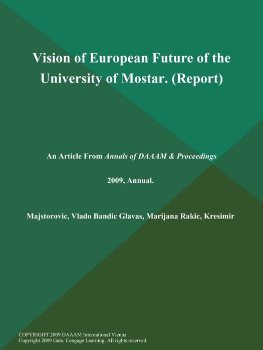 Vision of European Future of the University of Mostar (Report)