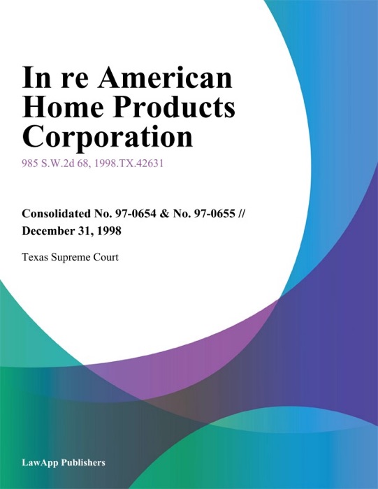In Re American Home Products Corporation