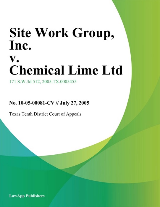 Site Work Group, Inc. v. Chemical Lime Ltd
