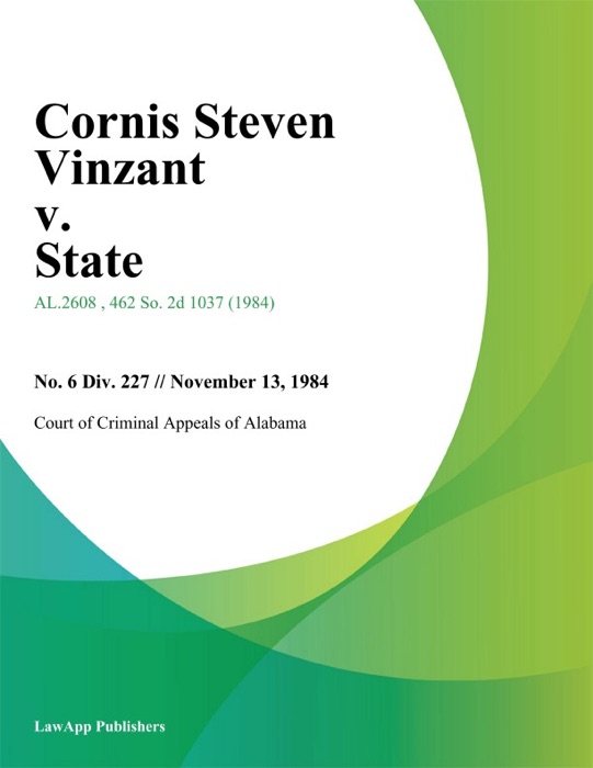 Cornis Steven Vinzant v. State