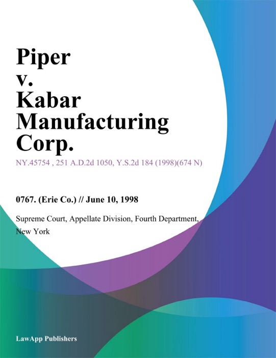 Piper v. Kabar Manufacturing Corp.