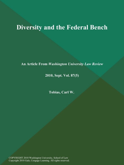 Diversity and the Federal Bench