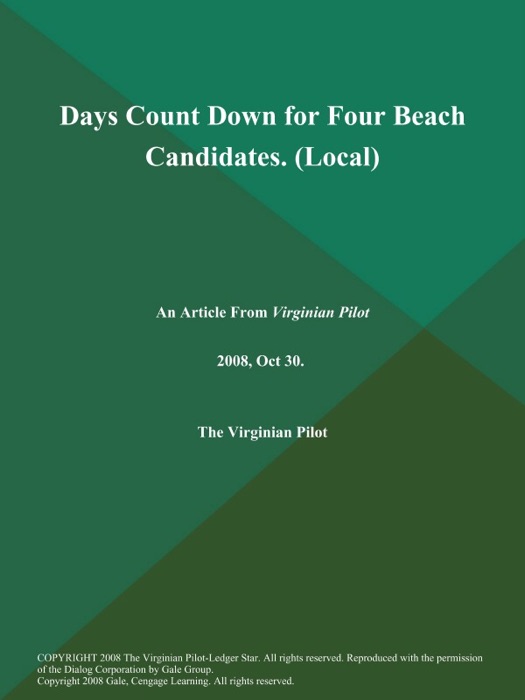 Days Count Down for Four Beach Candidates (Local)