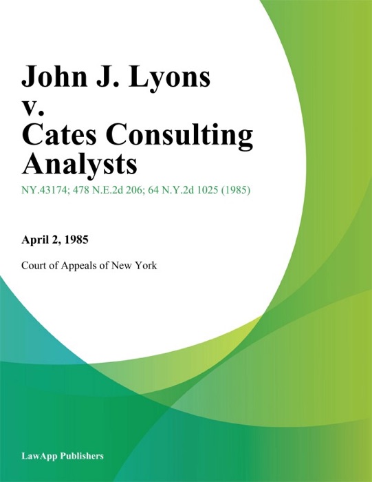 John J. Lyons v. Cates Consulting Analysts