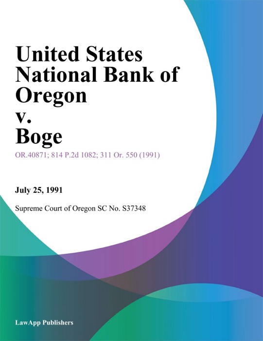 United States National Bank Of Oregon V. Boge