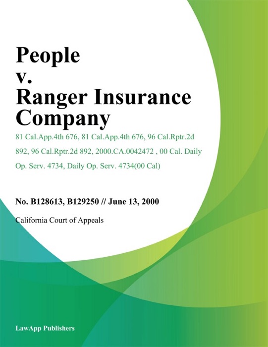 People v. Ranger Insurance Company