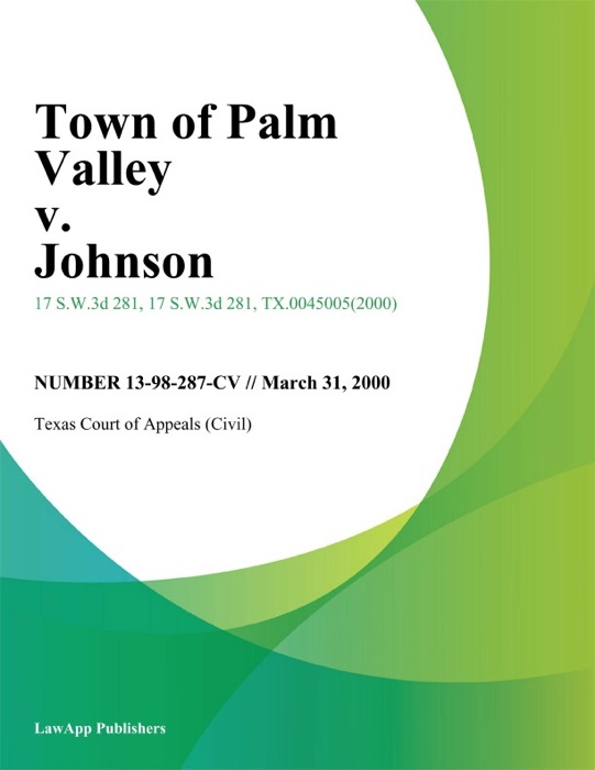 Town Of Palm Valley V. Johnson