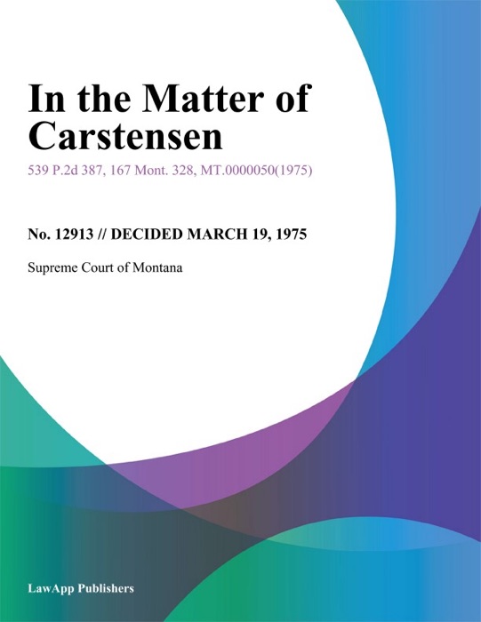 In the Matter of Carstensen