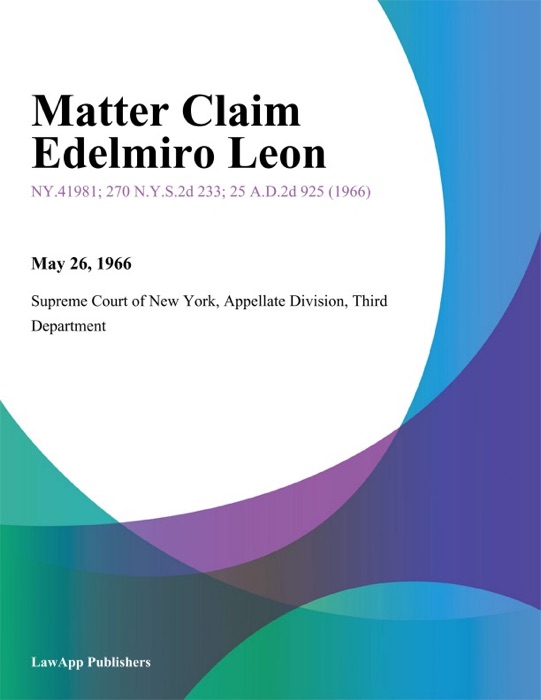 Matter Claim Edelmiro Leon