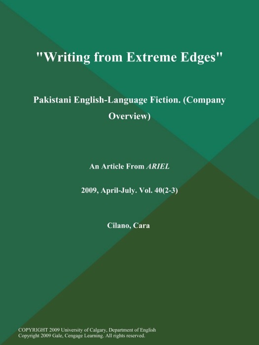 Writing from Extreme Edges: Pakistani English-Language Fiction (Company Overview)