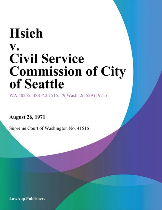 Hsieh V. Civil Service Commission Of City Of Seattle