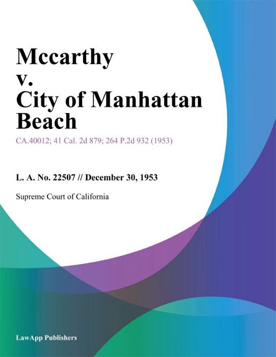 Mccarthy V. City Of Manhattan Beach