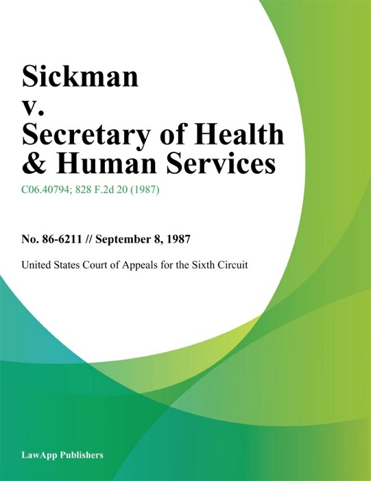 Sickman V. Secretary Of Health & Human Services