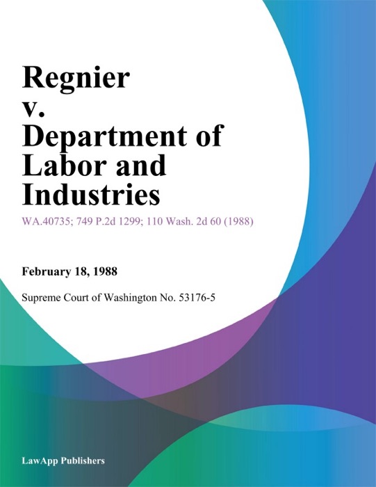 Regnier v. Department of Labor and Industries