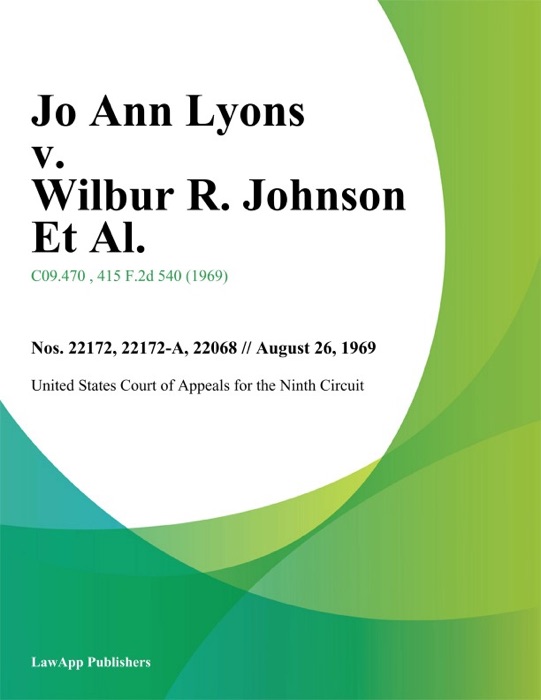 Jo Ann Lyons v. Wilbur R. Johnson Et Al.