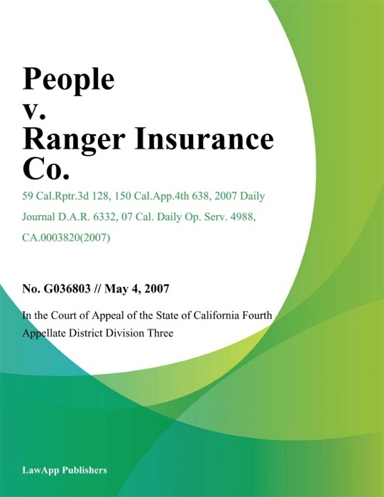 People v. Ranger Insurance Co.