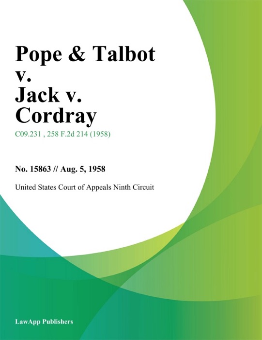 Pope & Talbot v. Jack v. Cordray