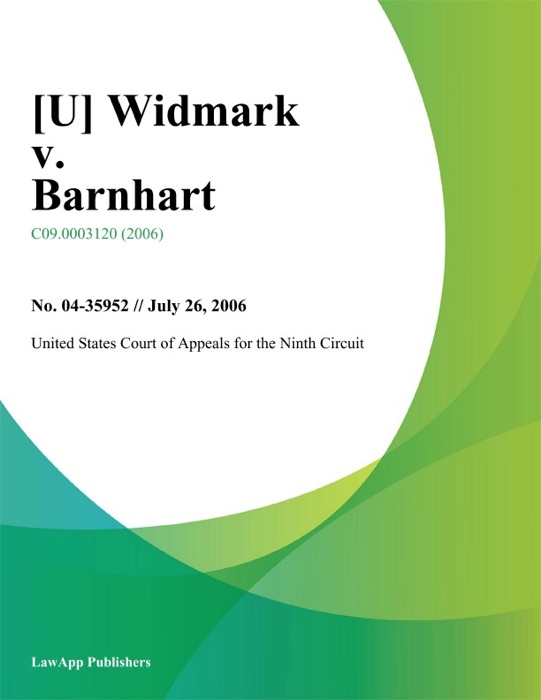 Widmark v. Barnhart