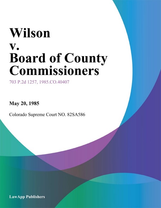 Wilson V. Board Of County Commissioners