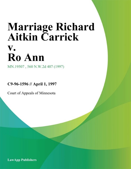 Marriage Richard Aitkin Carrick v. Ro Ann