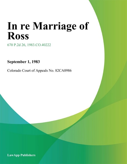 In Re Marriage of Ross