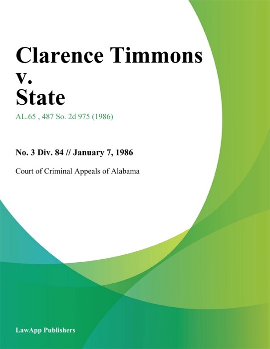 Clarence Timmons v. State