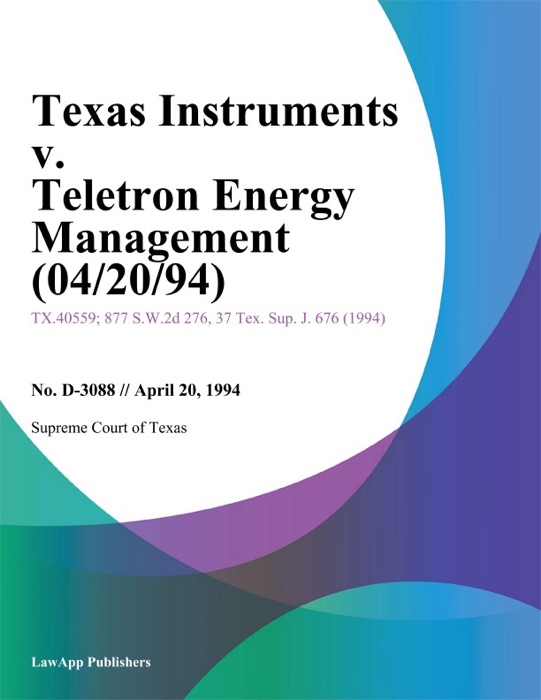 Texas Instruments V. Teletron Energy Management (04/20/94)