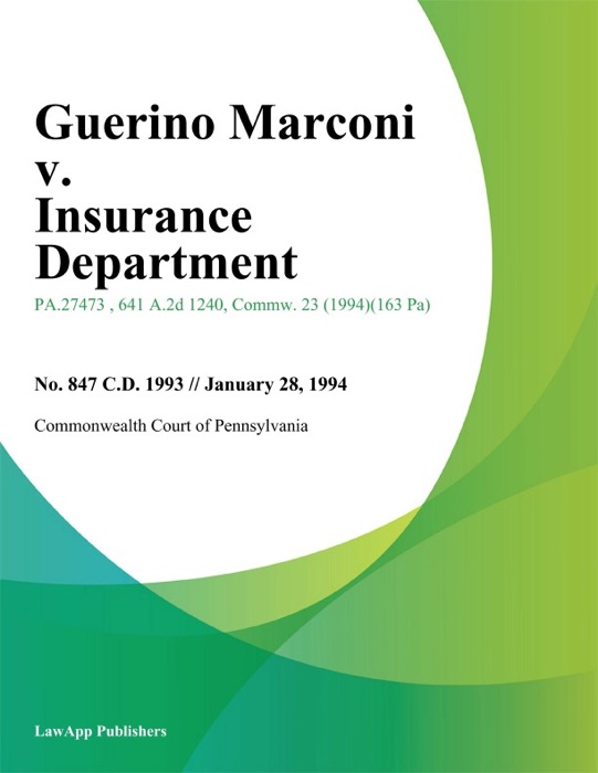 Guerino Marconi v. Insurance Department