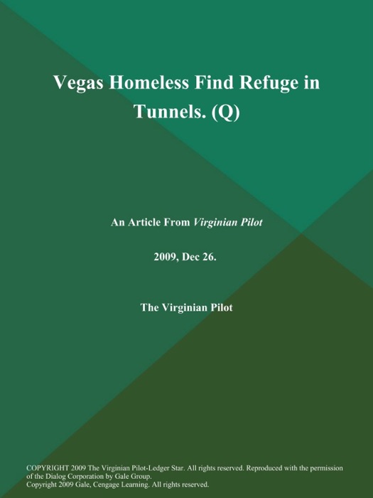 Vegas Homeless Find Refuge in Tunnels (Q)