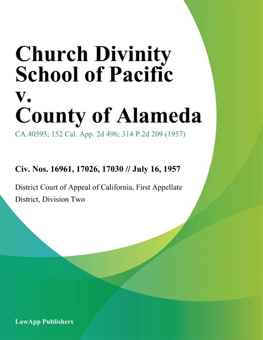 Church Divinity School Of Pacific V. County Of Alameda