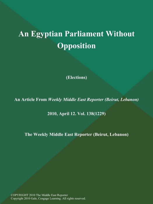 An Egyptian Parliament Without Opposition (Elections)