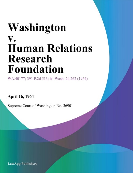 Washington V. Human Relations Research Foundation